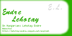 endre lehotay business card